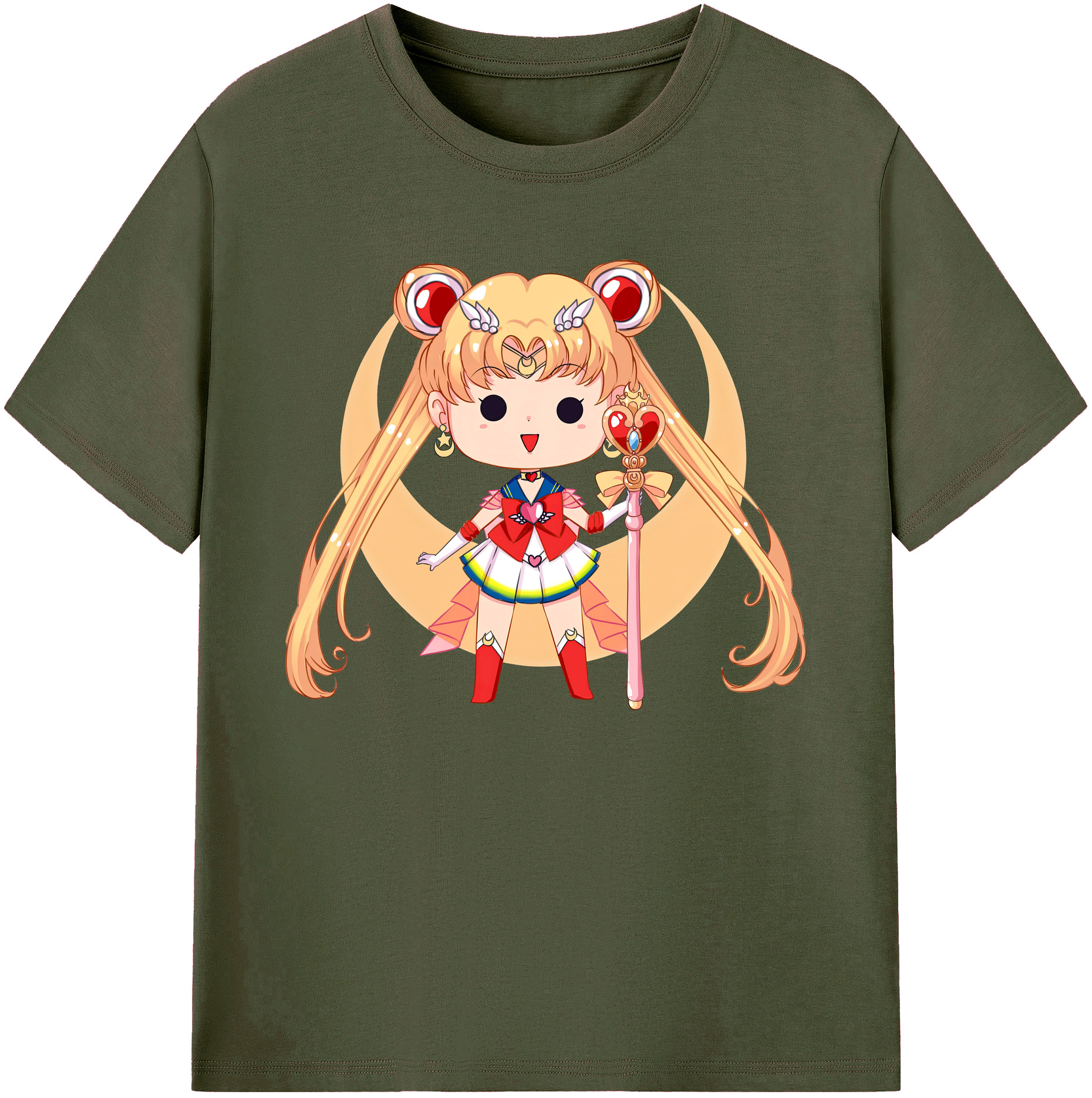 （画像用） 美少女戦士セーラームーン 月野 うさぎ つきの うさぎ Sailor Moon Tsukino Usagi 綿100％ メンズ半袖Tシャツ｜肌触りやわらか＆通気性